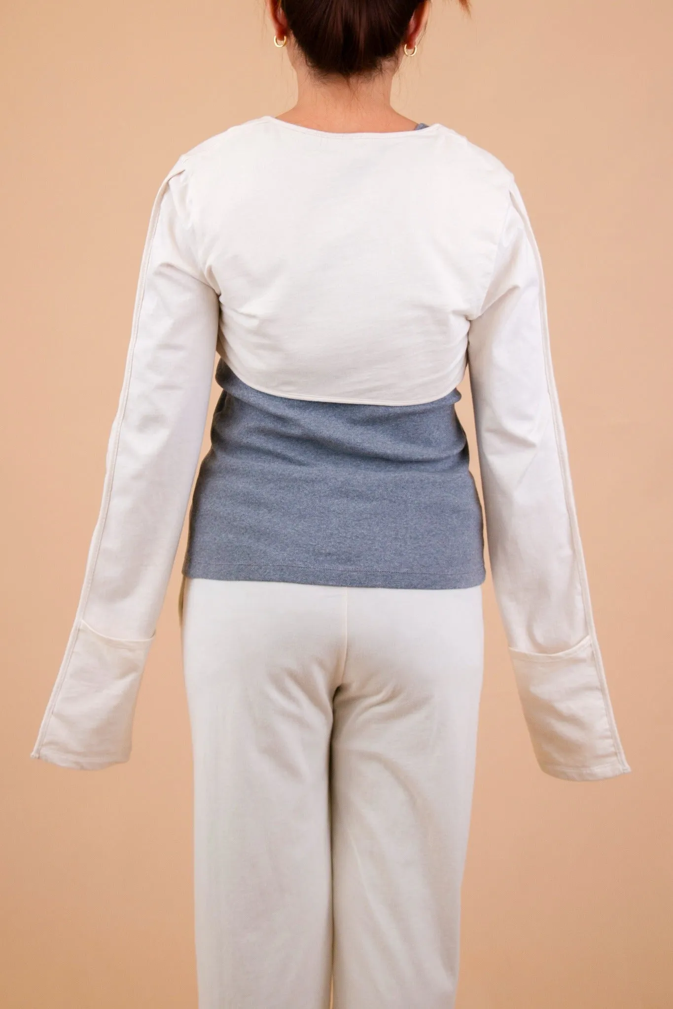 Allergy-Free Long Sleeve Bolero Shrug with Reversible Mittens