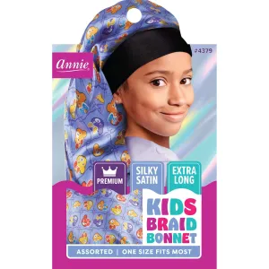 Annie Premium Kid's Silky Wide Edge Braid Bonnet Dual Layer Assorted