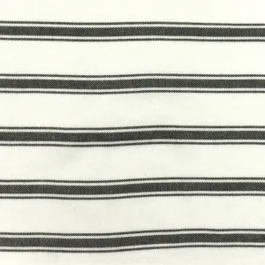 Basic Black-Ivory Famous Designer Stripe Rayon Shirting Woven Fabric