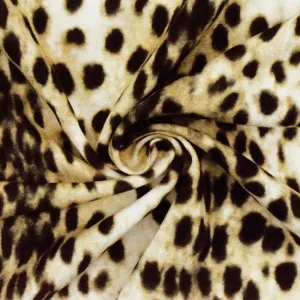 Beige-Black-Multi Famous Designer Cheetah Print Viscose Crepe Woven Fabric