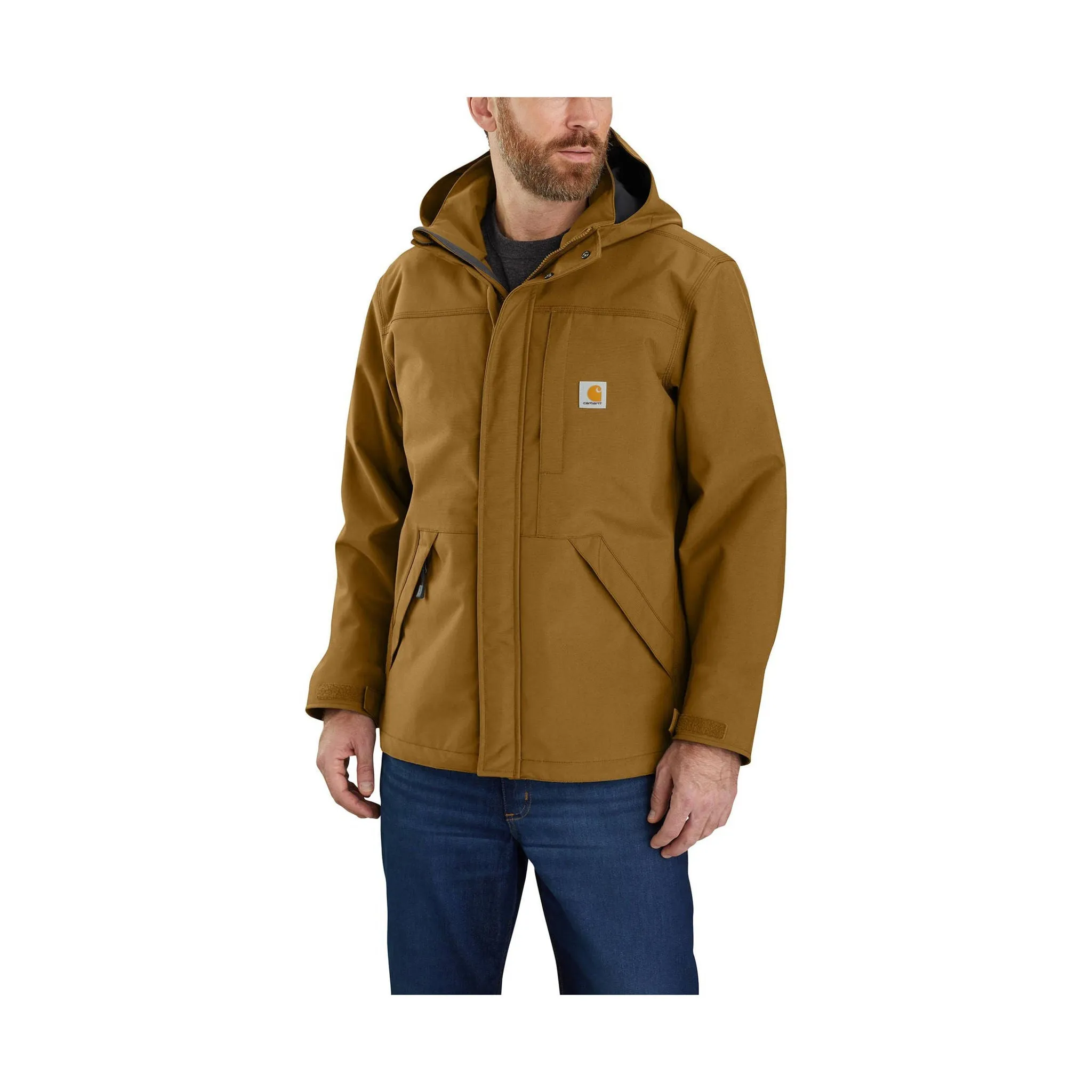 Carhartt Men's Storm Defender Loose Fit Heavy Weight Rain Jacket - Oak Brown - ONLINE STORE CREDIT/EXCHANGE ONLY