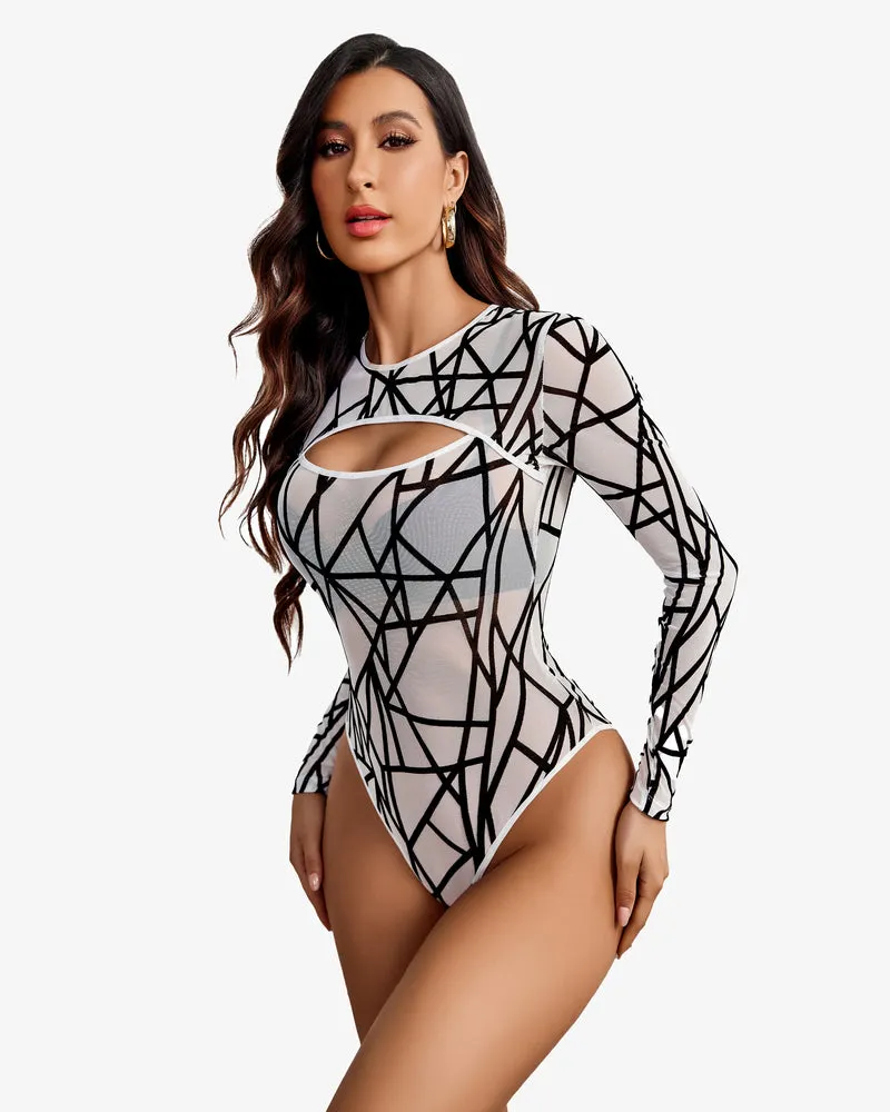 Cut Out Leotard See Through Shirts