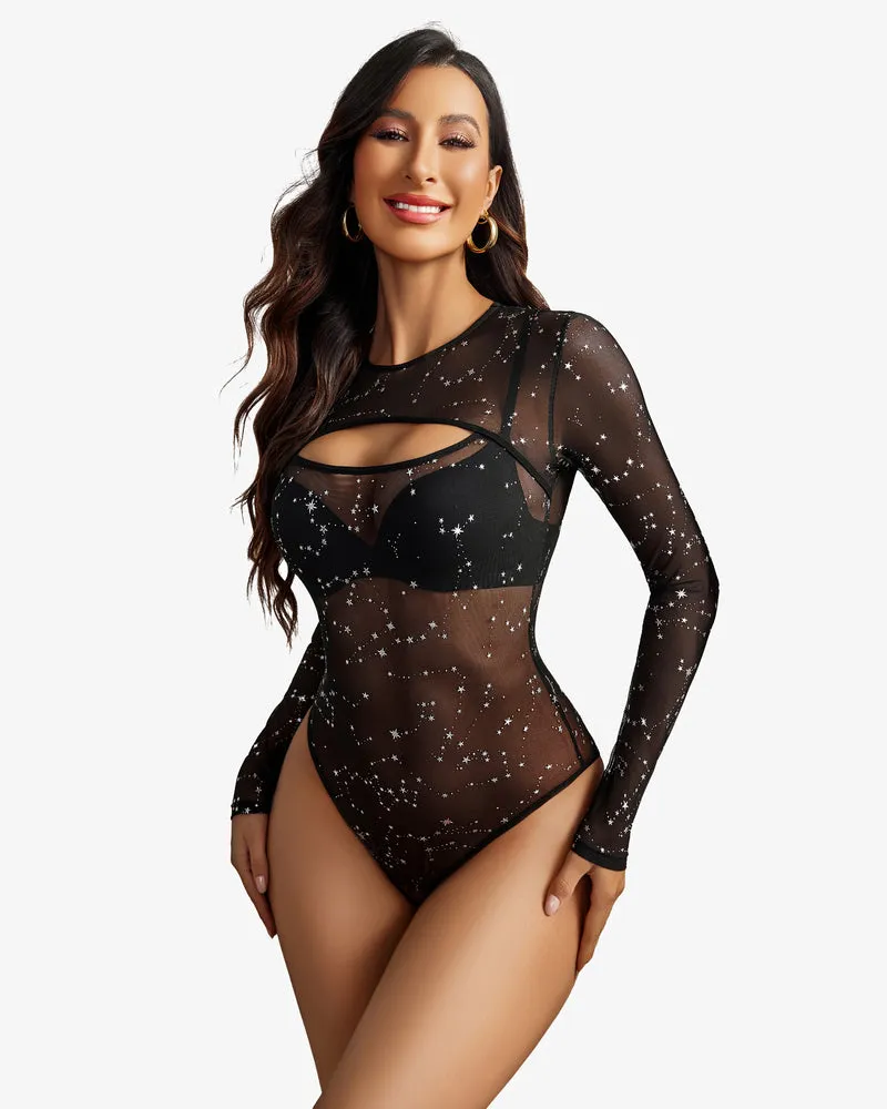 Cut Out Leotard See Through Shirts