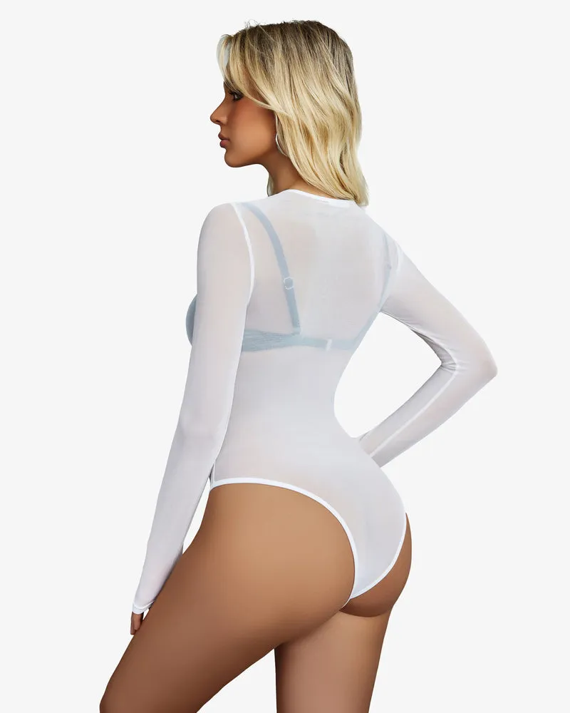 Cut Out Leotard See Through Shirts