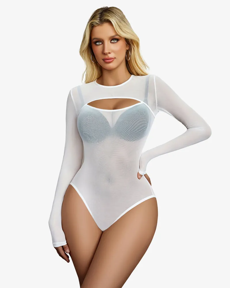 Cut Out Leotard See Through Shirts