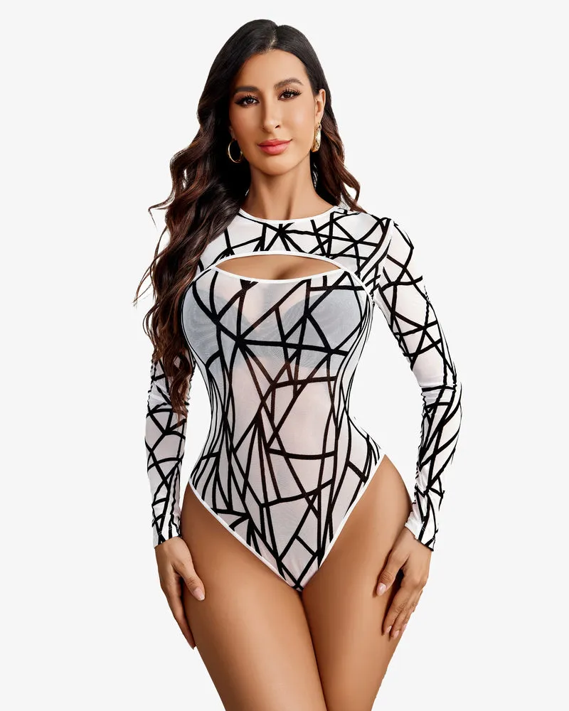 Cut Out Leotard See Through Shirts