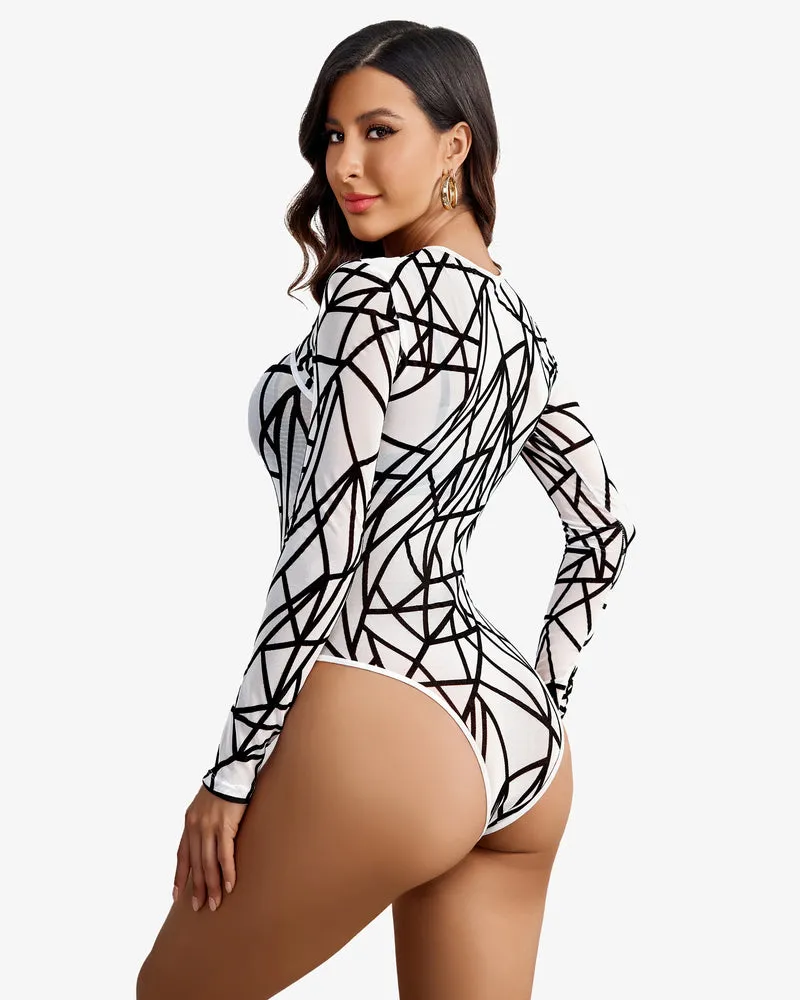 Cut Out Leotard See Through Shirts