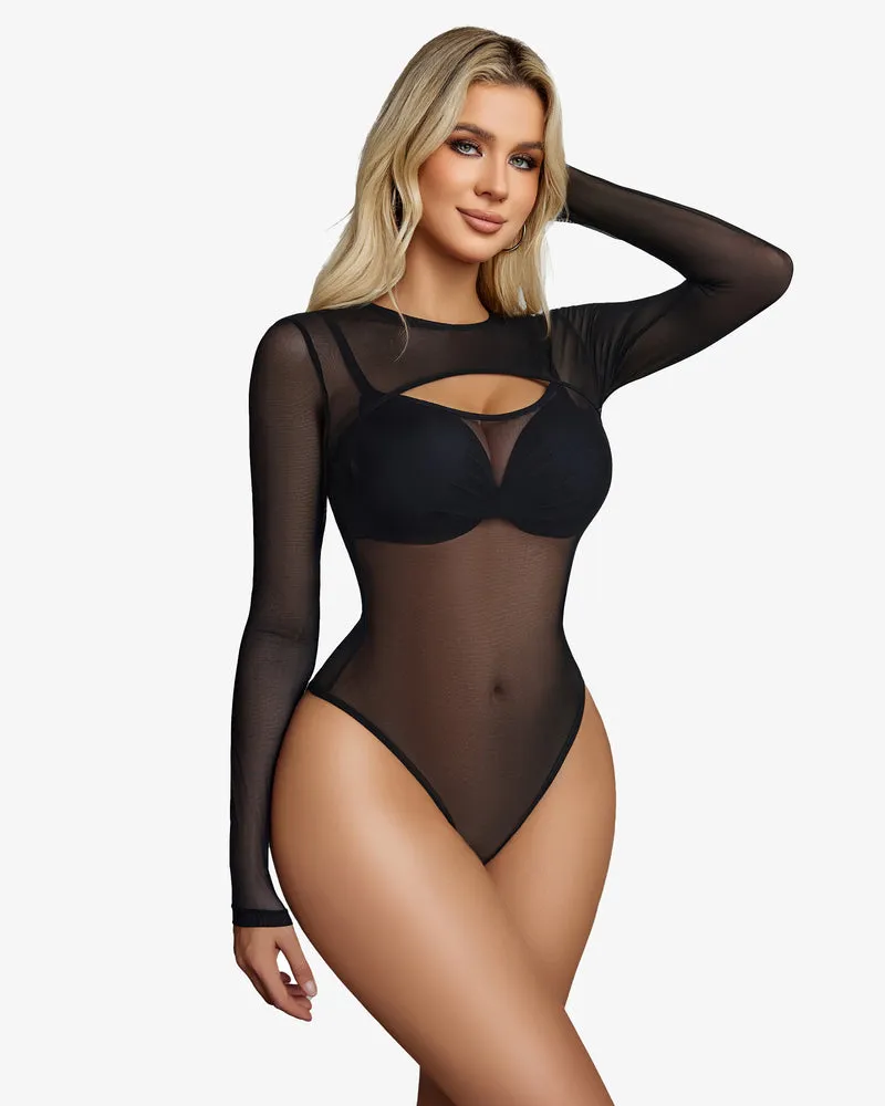 Cut Out Leotard See Through Shirts