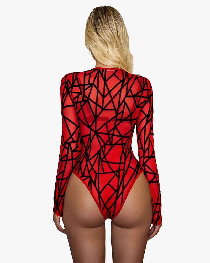 Cut Out Leotard See Through Shirts