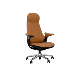 High-Back Swivel And Height Adjustable Office Chair H09-Qxp Brown