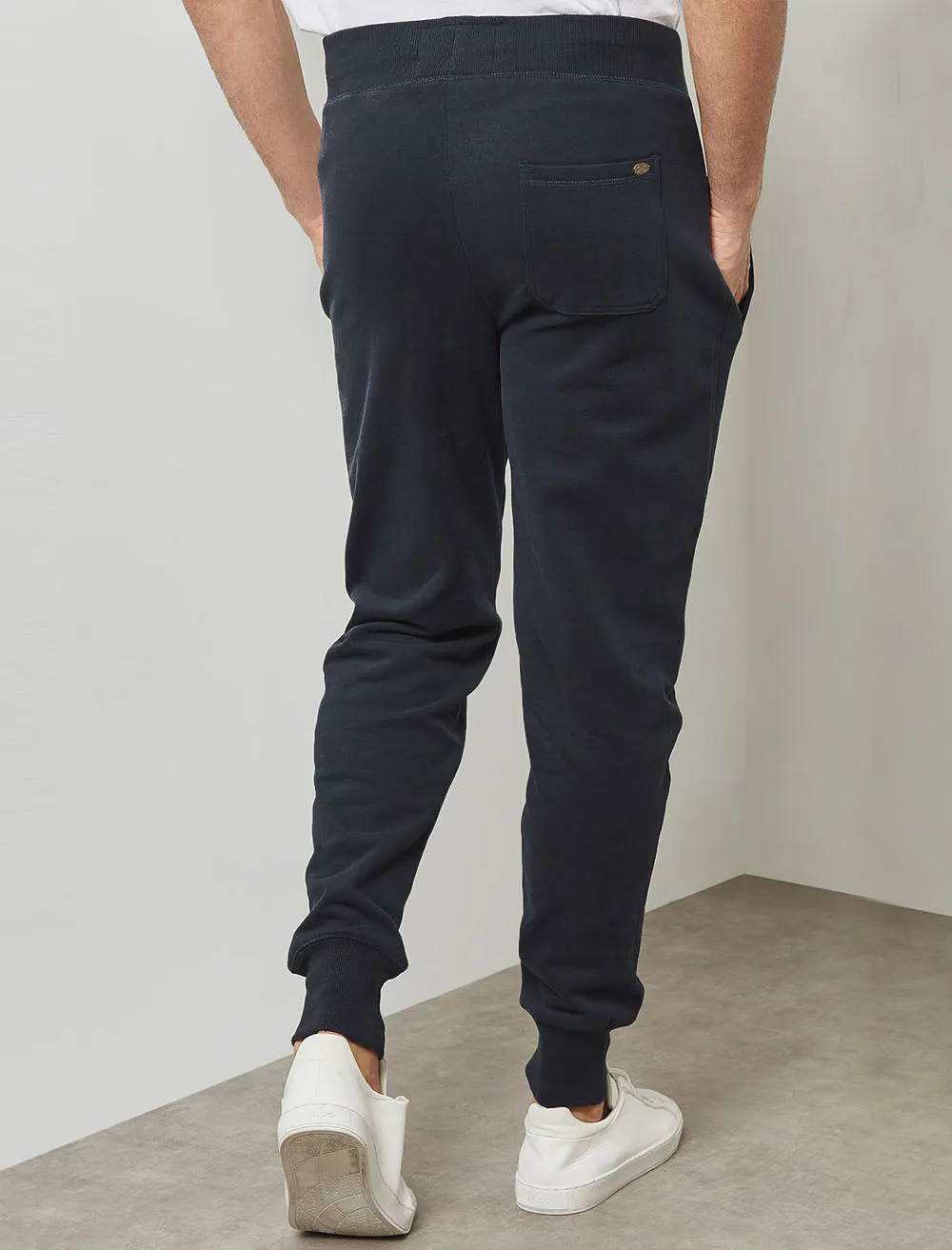 Hollow Brush Back Fleece Cuffed Joggers In Dark Navy - Tokyo Laundry