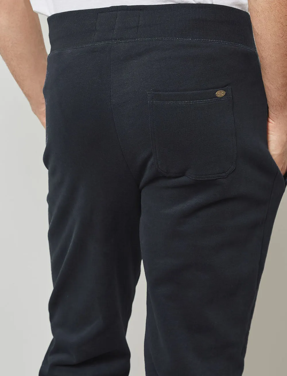 Hollow Brush Back Fleece Cuffed Joggers In Dark Navy - Tokyo Laundry