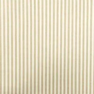 Khaki-White Stripe Stretch Cotton Broadcloth Woven Fabric