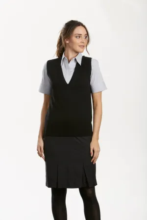 Ladies Extended V-Neck Vest With Deep Rib Basque - MF8010