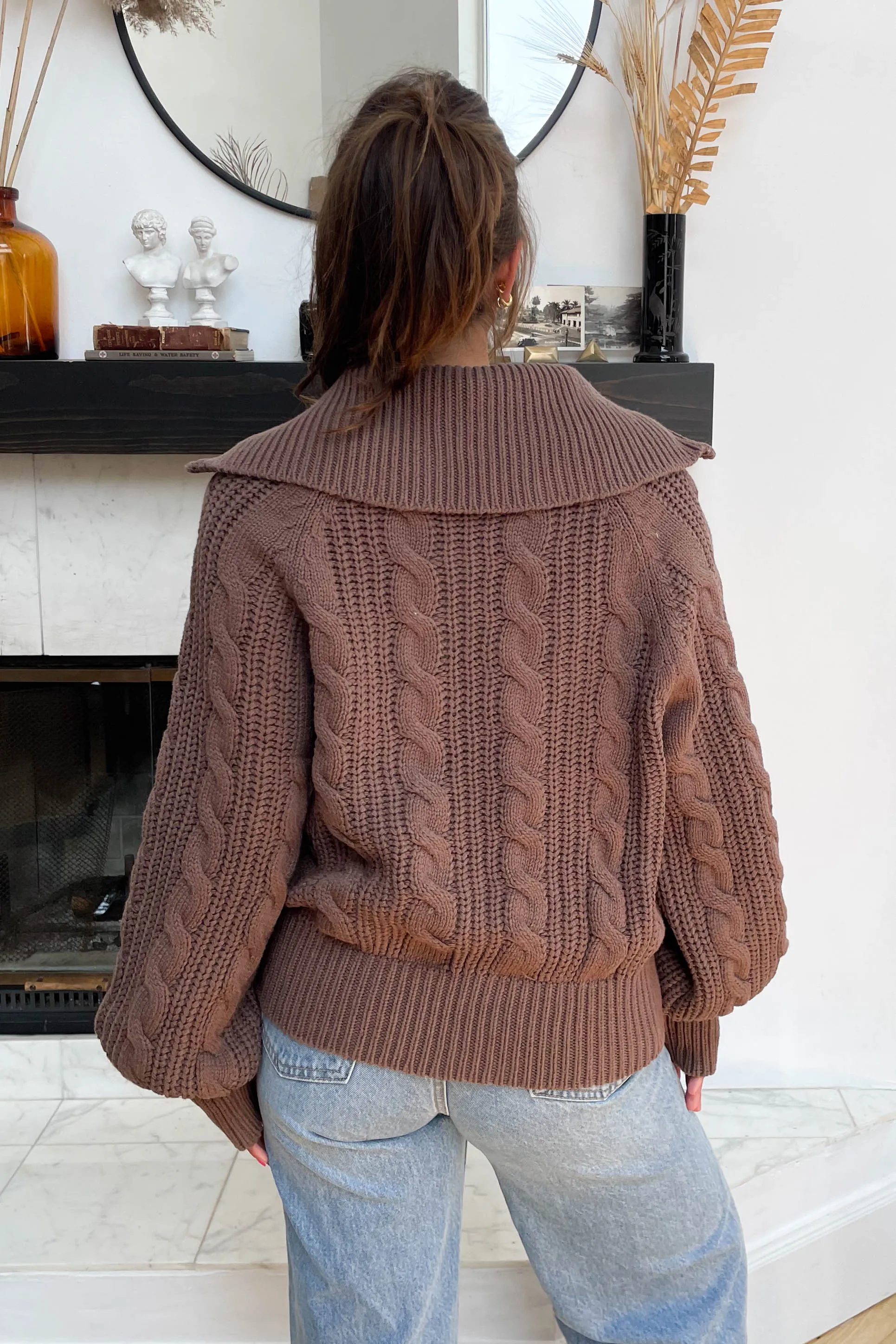 Let's Cuddle Sweater in Brown