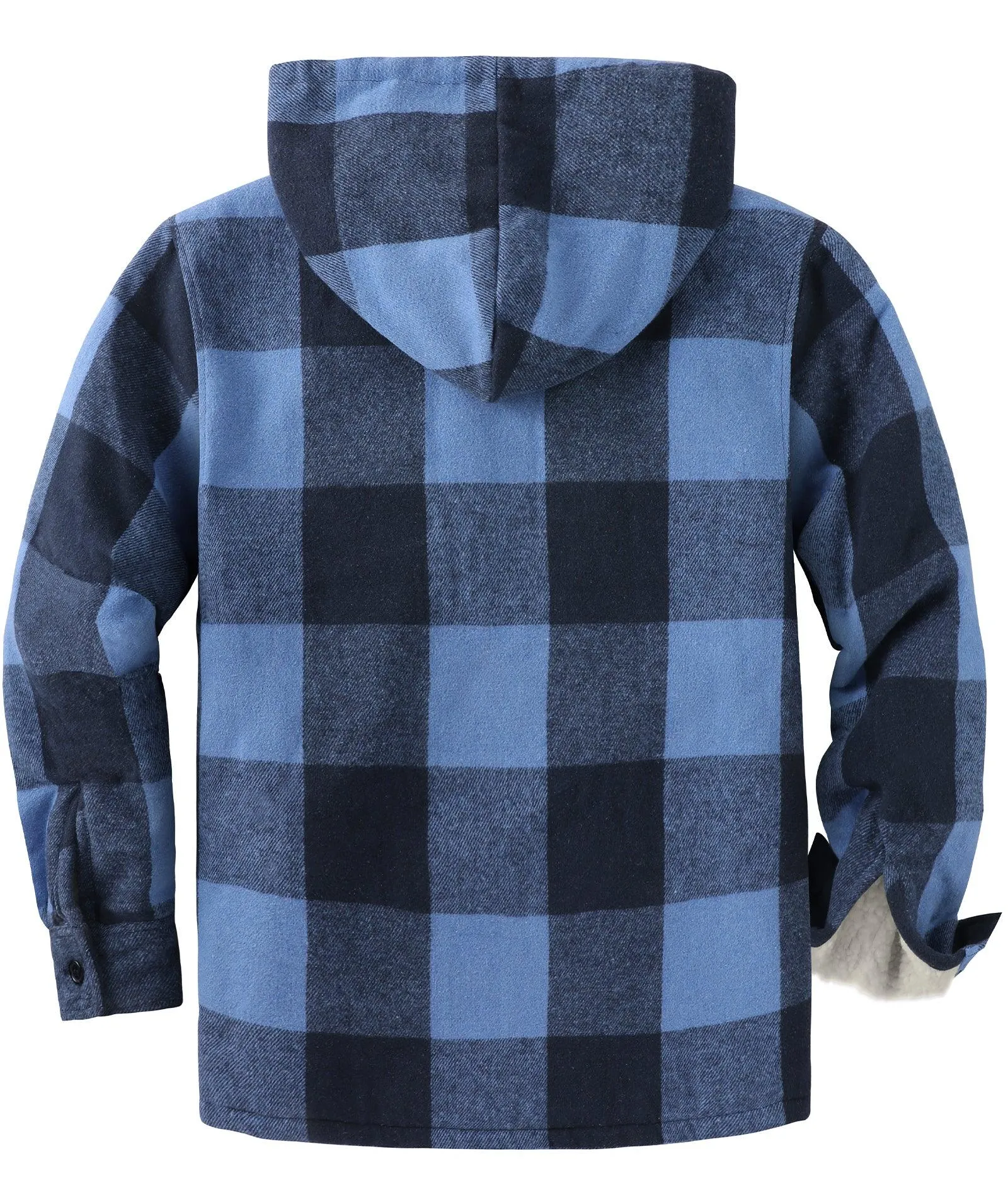 Men's full Zip Up Fleece Plaid Hoodie-ZPK006045