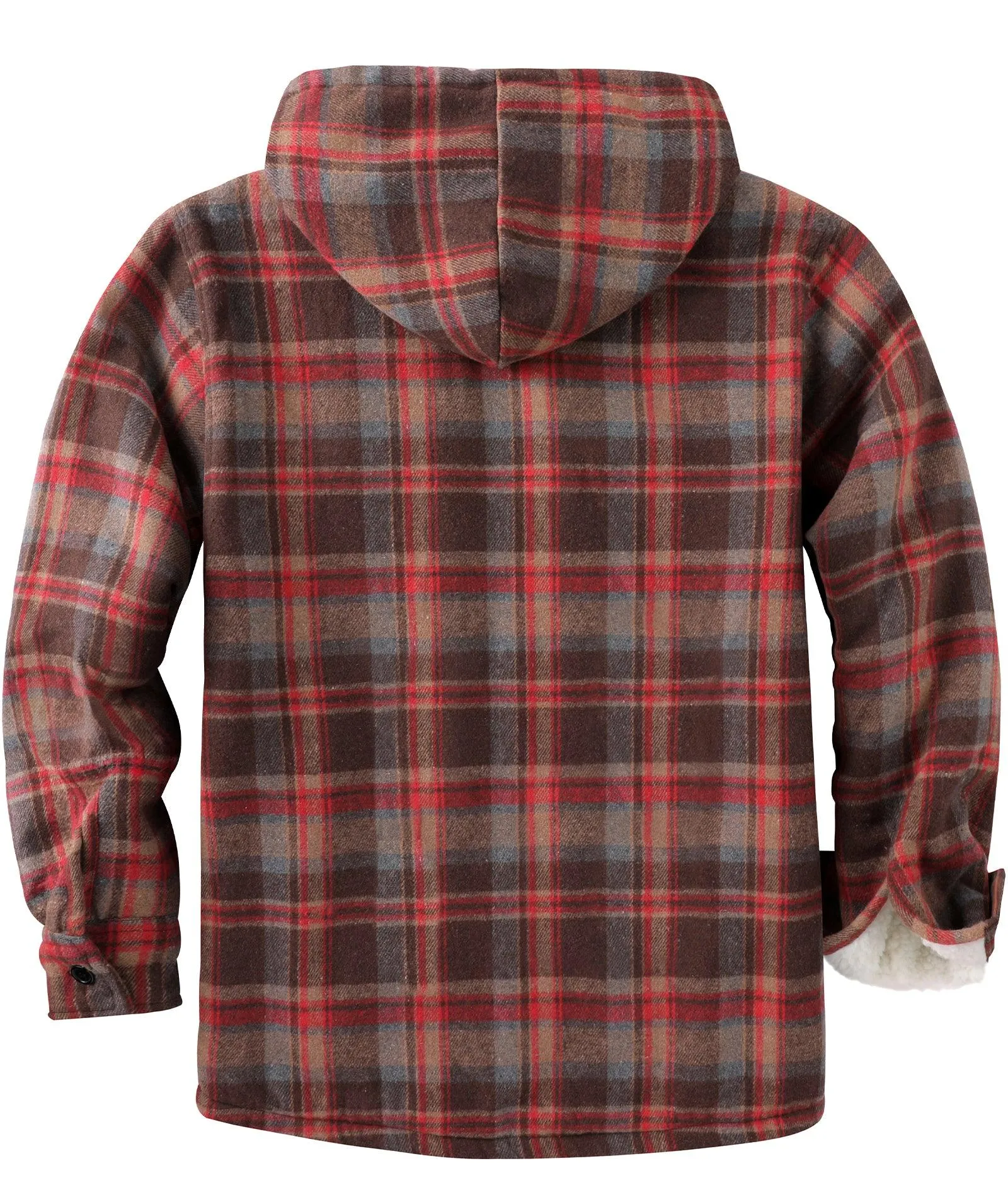 Men's full Zip Up Fleece Plaid Hoodie-ZPK006045