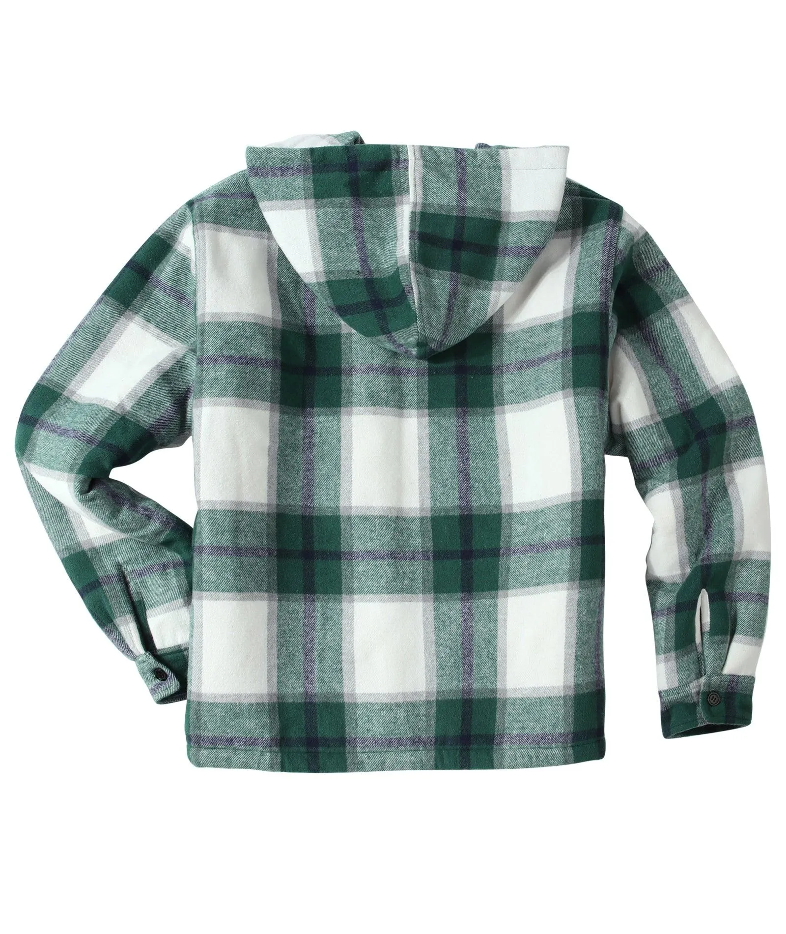 Men's full Zip Up Fleece Plaid Hoodie-ZPK006045