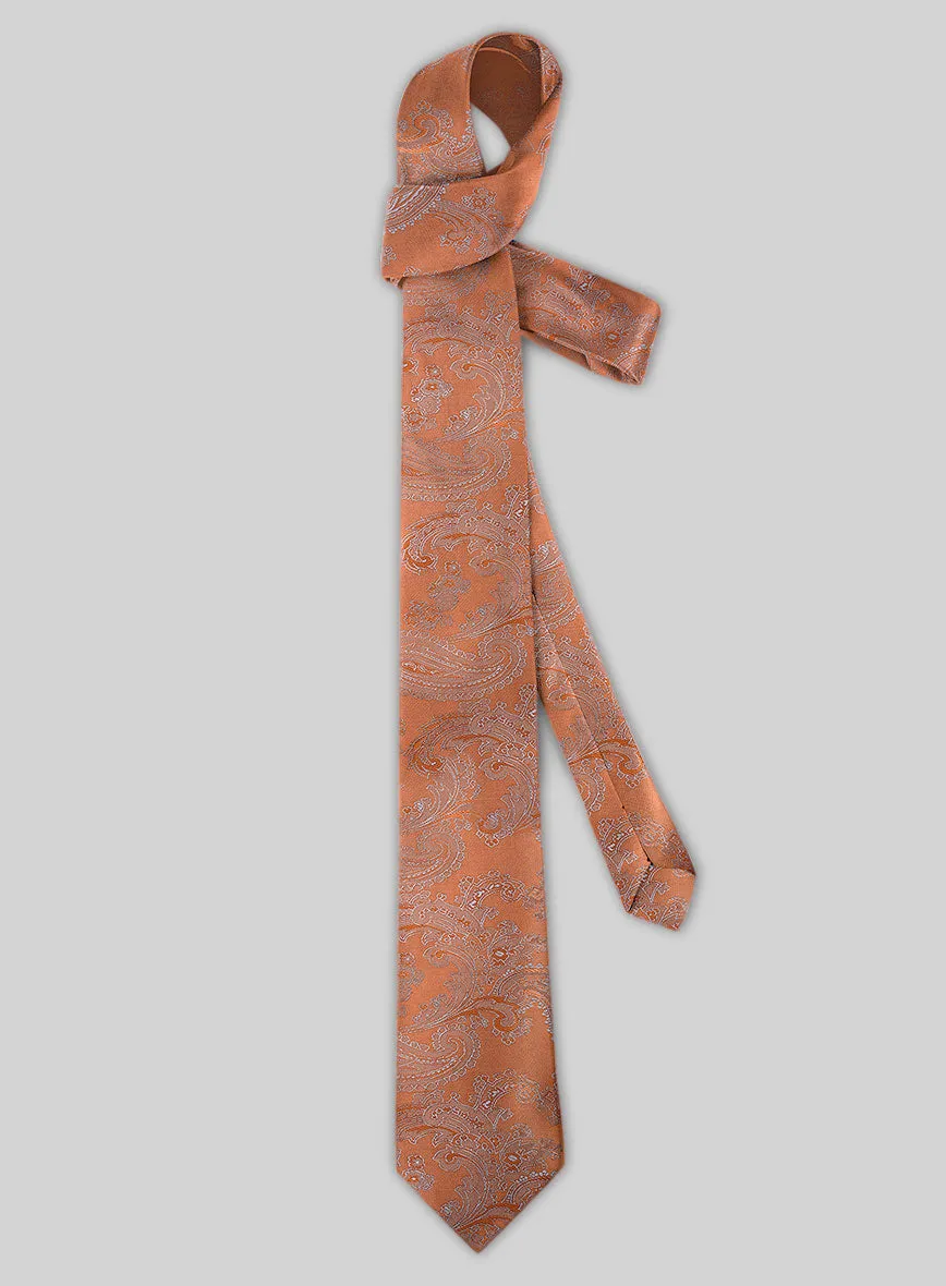 Paisley Copper Satin Tie