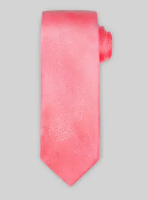 Paisley Neon Pink Satin Tie