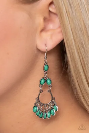 Paparazzi Earring ~ Girly Girl Getup - Green