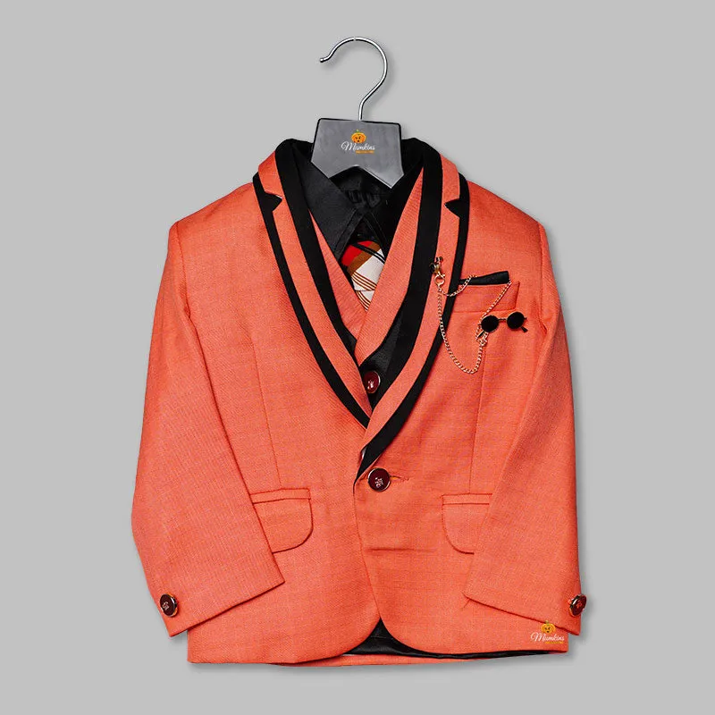 Peach Party Wear Baby Boys Suit