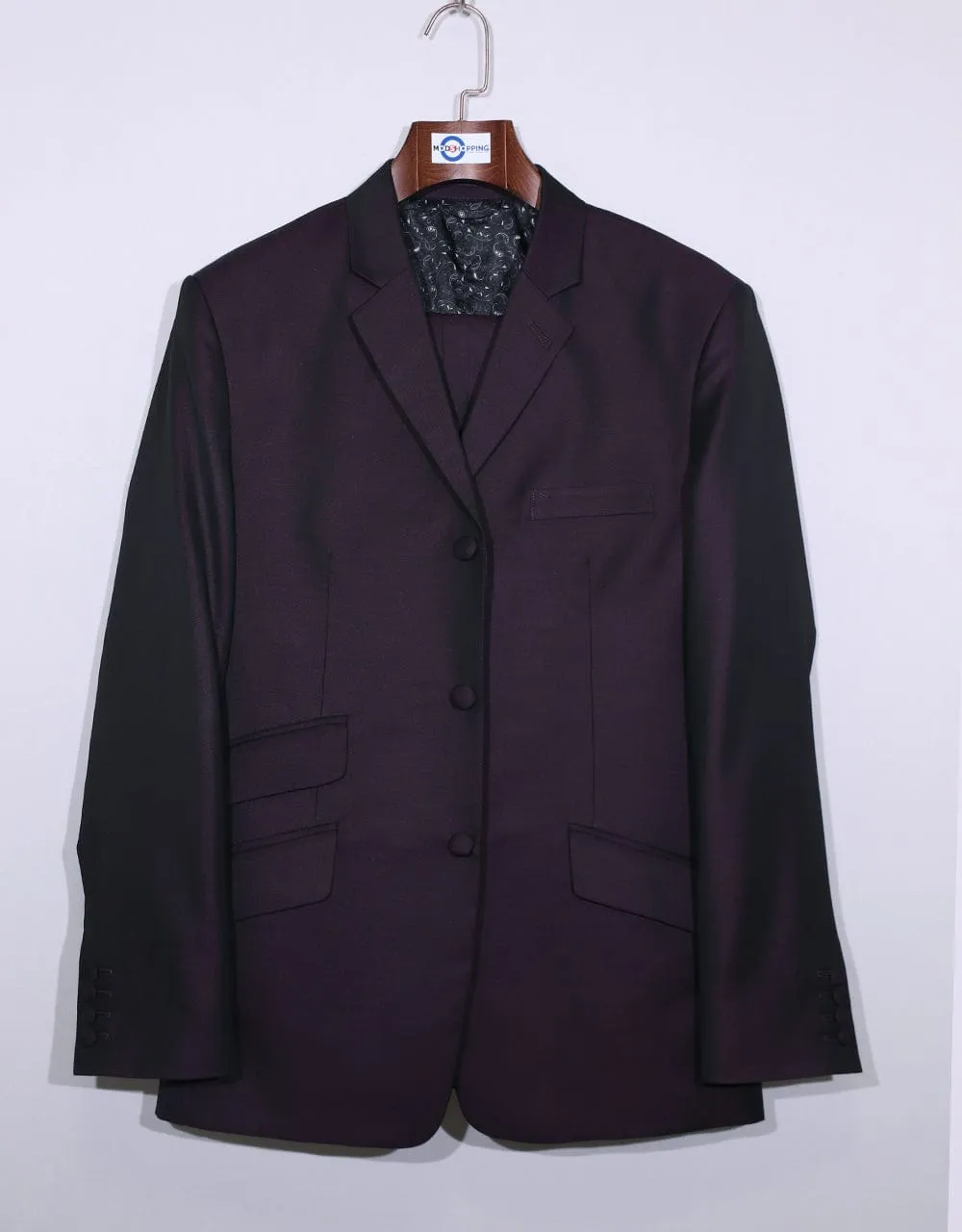 Purple And Black Two Tone Suit