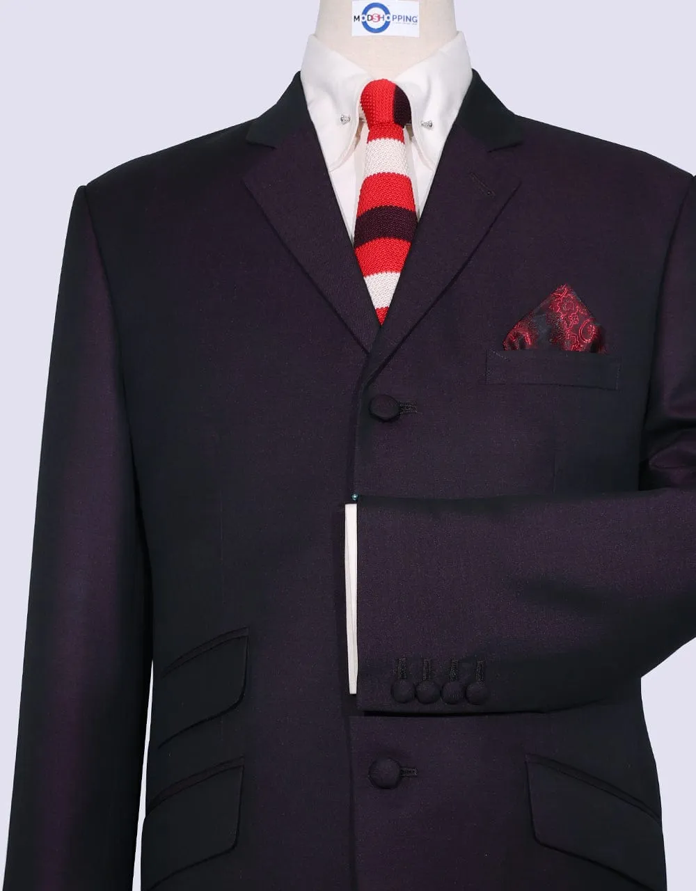 Purple And Black Two Tone Suit