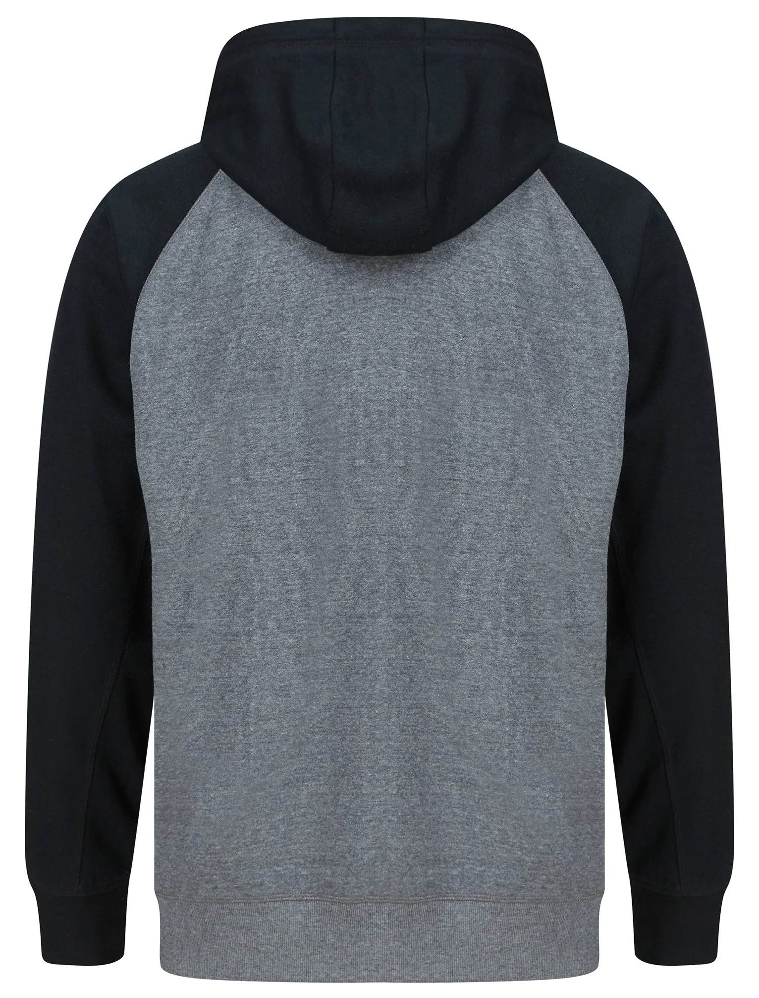 Raggo Zip Through Raglan Sleeve Hoodie in Mid Grey Marl / Black - Tokyo Laundry