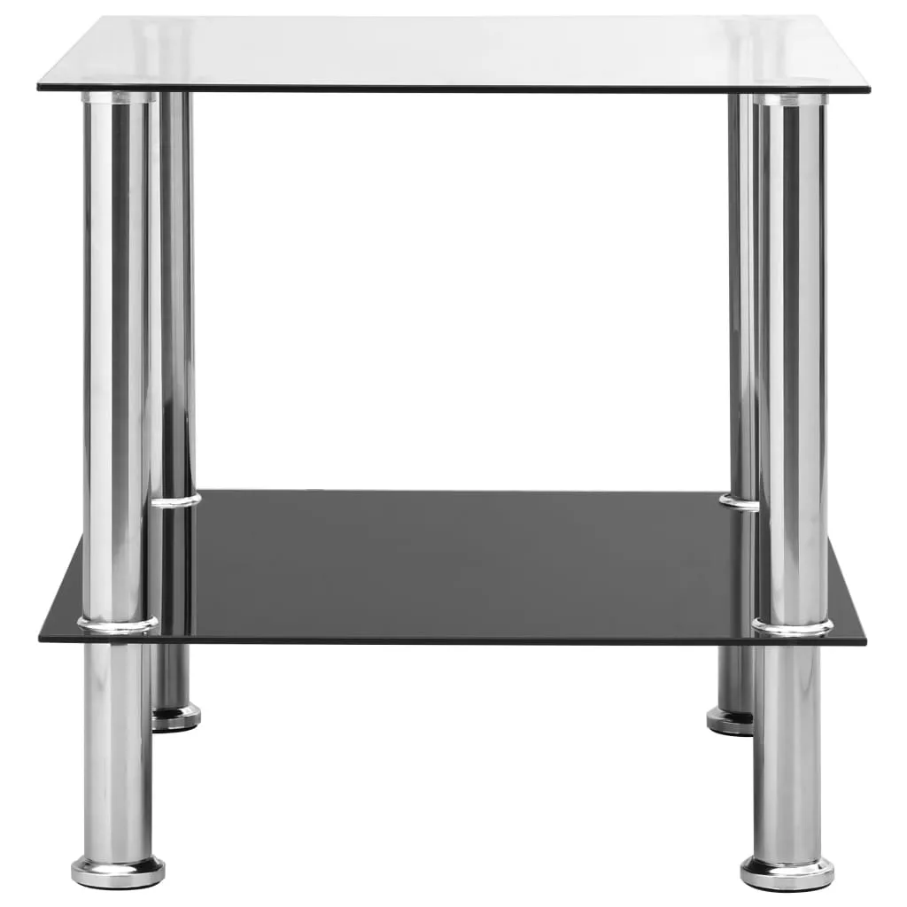 Side Table Transparent 17.7"x19.7"x17.7" Tempered Glass