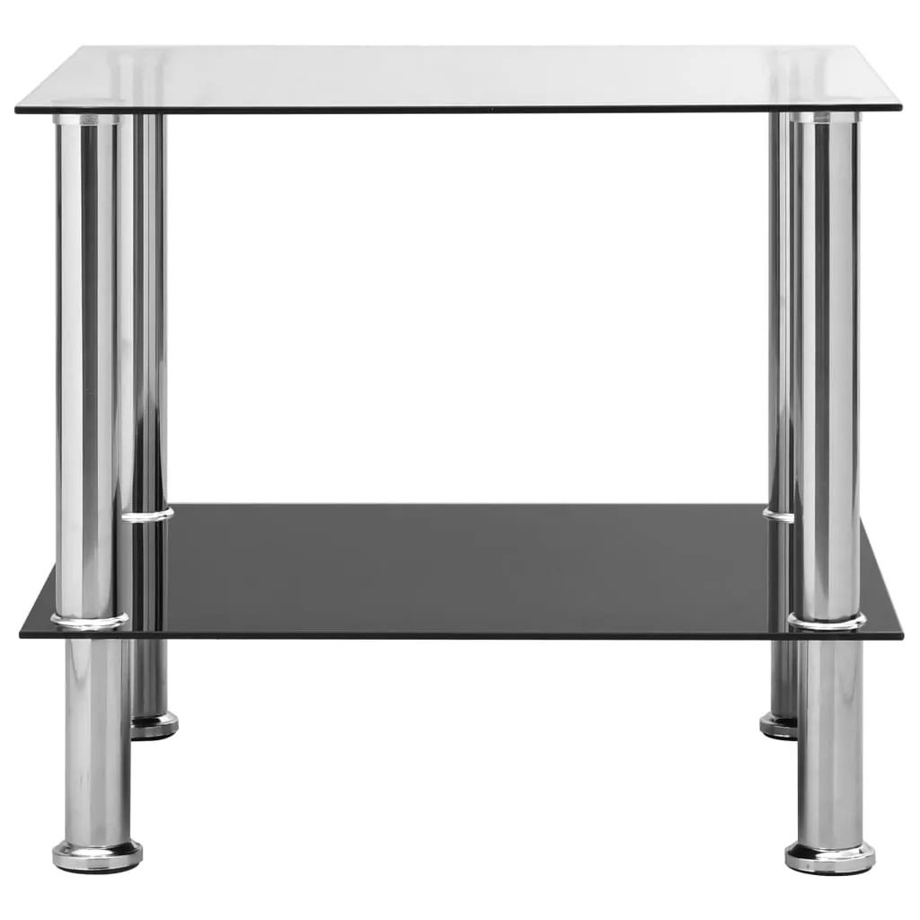 Side Table Transparent 17.7"x19.7"x17.7" Tempered Glass