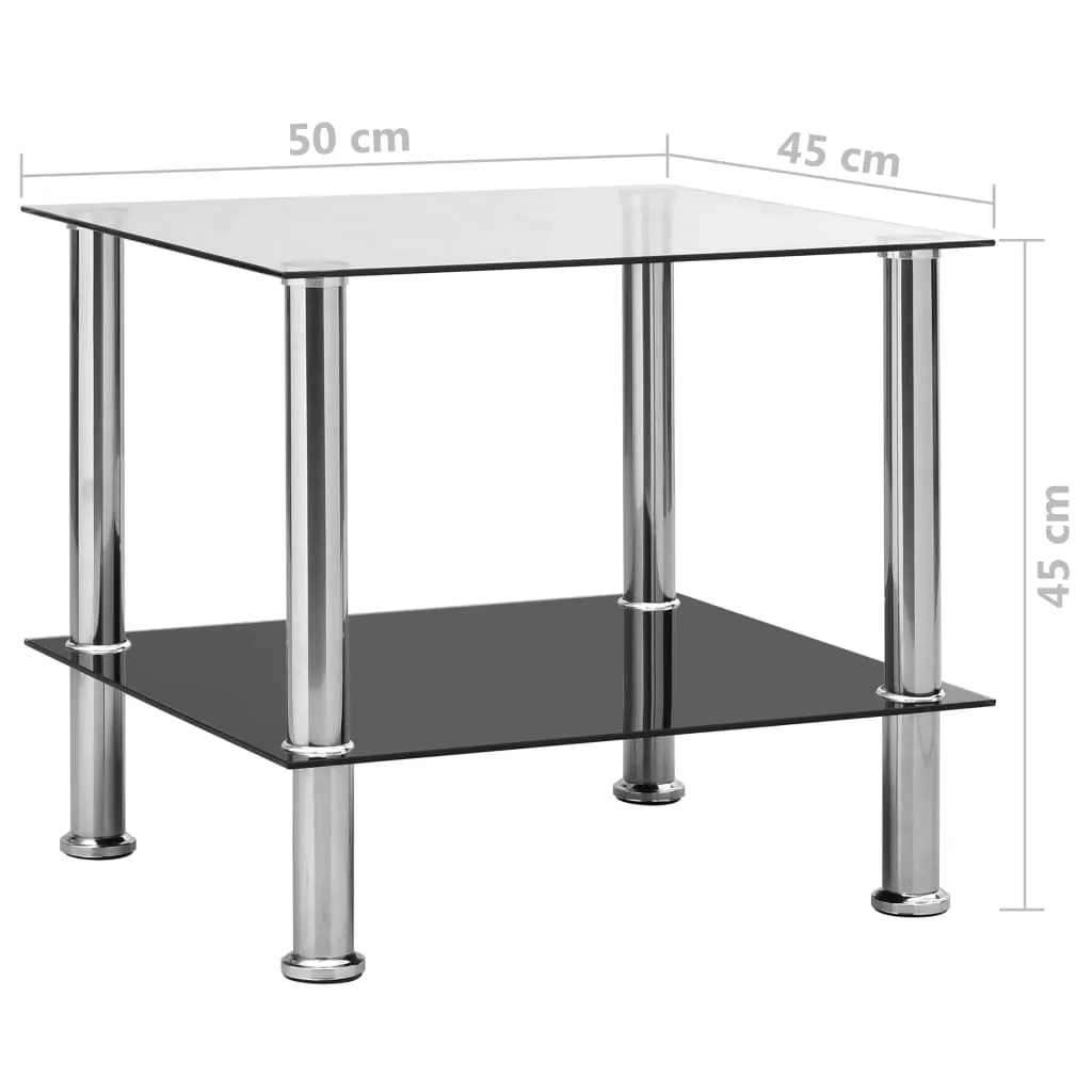 Side Table Transparent 17.7"x19.7"x17.7" Tempered Glass