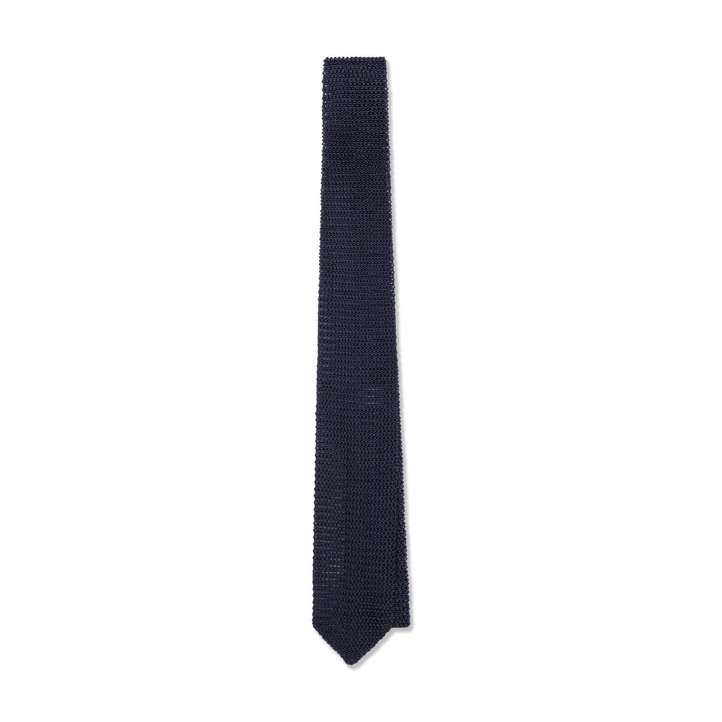 Silk Knitted Tie in Navy Blue