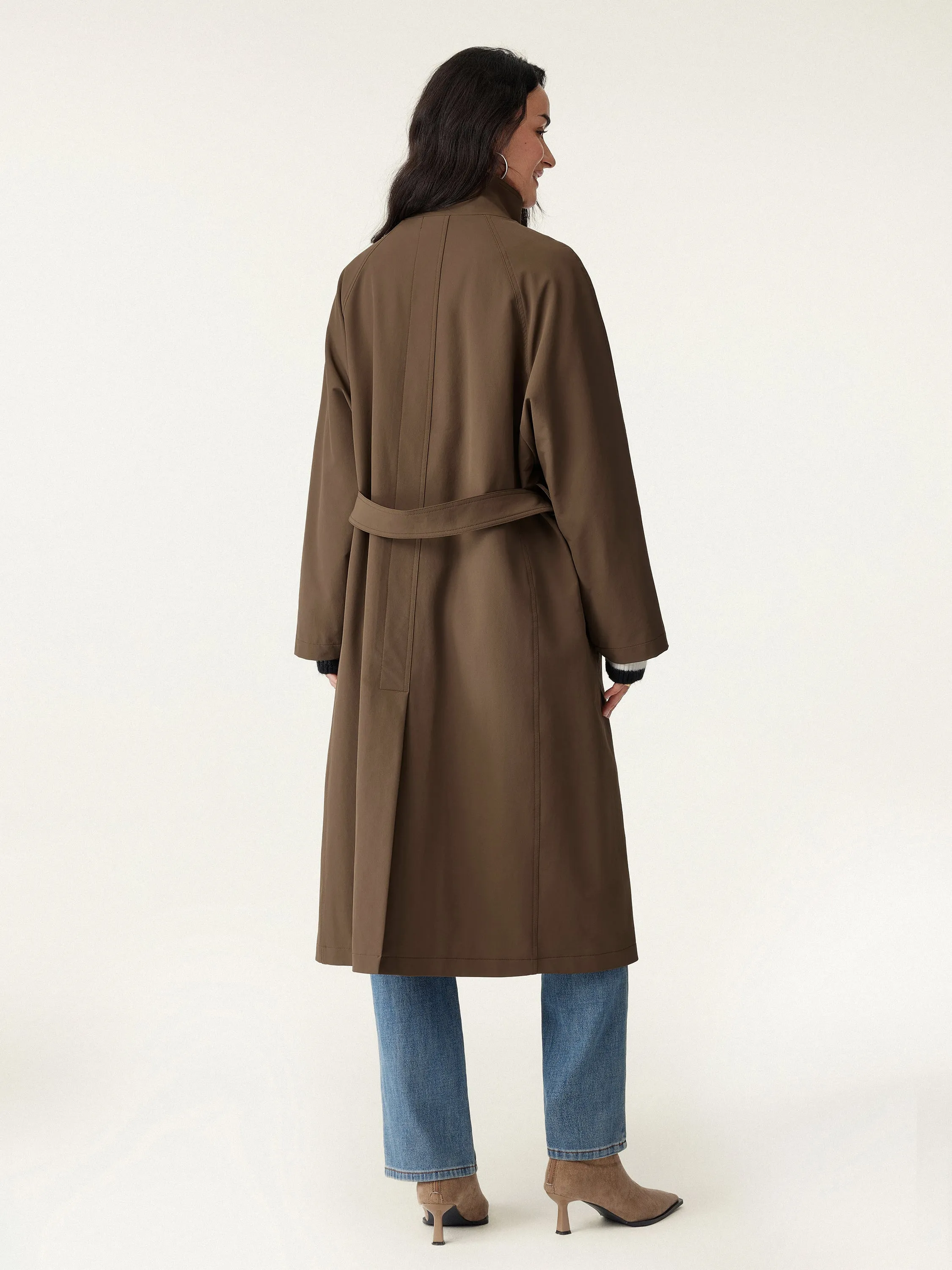 Water-Repellent Oversized Long Jacket