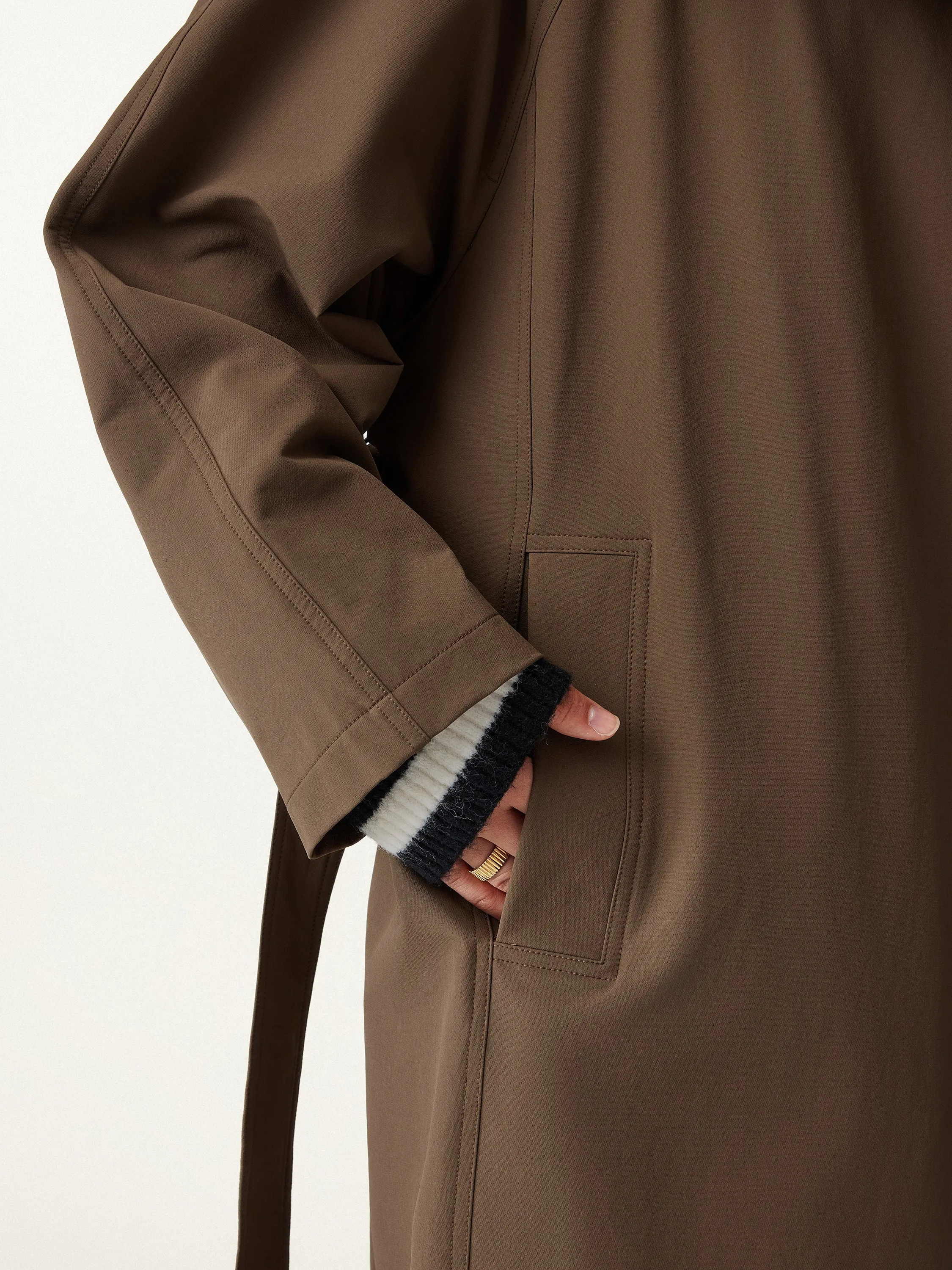 Water-Repellent Oversized Long Jacket