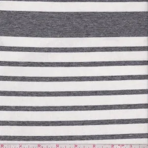 White/Black Pinstripe Matte Jersey Knit Fabric