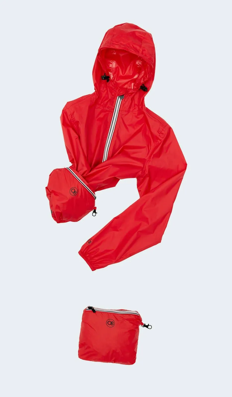 Women's Navy Full Zip Packable Rain Jacket and Windbreaker